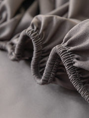 1pc Solid Color Fitted Sheet, Minimalist Fabric Fitted Sheet For Home, All Season
