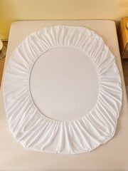 1pc Solid Color Fitted Sheet, Minimalist Fabric Fitted Sheet For Home, All Season