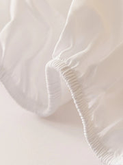 1pc Solid Color Fitted Sheet, Minimalist Fabric Fitted Sheet For Home, All Season