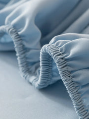 1pc Solid Color Fitted Sheet, Minimalist Fabric Fitted Sheet For Home, All Season