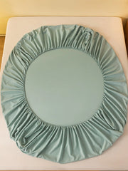 1pc Solid Color Fitted Sheet, Minimalist Fabric Fitted Sheet For Home, All Season