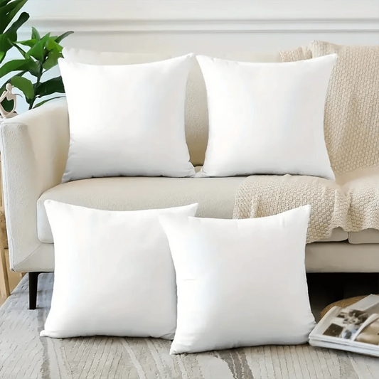 1pc/4pcs, Blank Polyester Sublimation Pillow Cover 16"X16" / 18"X18" / 20"X20", With Invisible Zipper, For Heat Press Printing, Double-Sided, No Insert, Suitable For DIY, Sublimation Printing