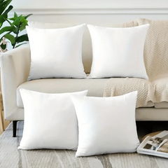 1pc/4pcs, Blank Polyester Sublimation Pillow Cover 16"X16" / 18"X18" / 20"X20", With Invisible Zipper, For Heat Press Printing, Double-Sided, No Insert, Suitable For DIY, Sublimation Printing