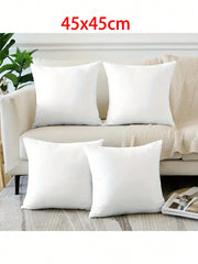 1pc/4pcs, Blank Polyester Sublimation Pillow Cover 16"X16" / 18"X18" / 20"X20", With Invisible Zipper, For Heat Press Printing, Double-Sided, No Insert, Suitable For DIY, Sublimation Printing