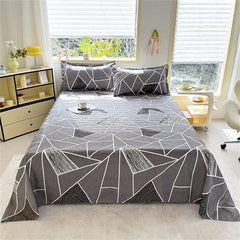 3pcs Printed Bedding Set: 1pc Bed Sheet + 2pcs Pillow Cases, Dust-Proof All-Season Home Textile Set, Suitable For Double Bed & Single Bed Dorm Room (Excluding Filler)