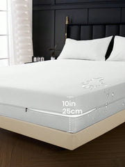 1pc Safest 100% Waterproof 6-Sided Zippered Mattress Protector