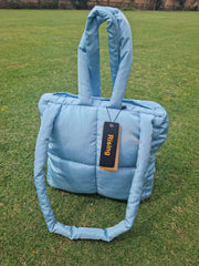 LARGE SQUARE BAG WITH HANDLE QUEENIE QUILTED ZIPPER BAG