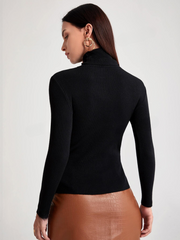 TURTLENECK RIBBED KNIT SWEATER WORKWEAR