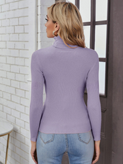 TURTLENECK RIBBED KNIT SWEATER WORKWEAR
