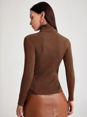 TURTLENECK RIBBED KNIT SWEATER WORKWEAR