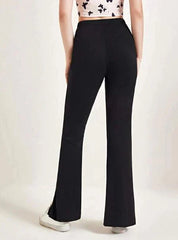 SPLIT HEM FLARE LEG PANTS