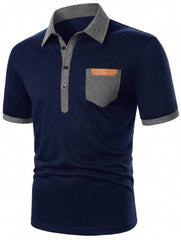 MENS COLOUR BLOCK SHORT SLLEVES POLO SHIRT