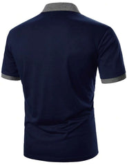 MENS COLOUR BLOCK SHORT SLLEVES POLO SHIRT