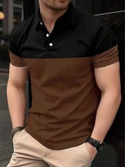 MEN COLOUR BLOCK SHORT SLEEVES POLO SHIRT