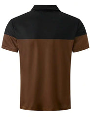 MEN COLOUR BLOCK SHORT SLEEVES POLO SHIRT