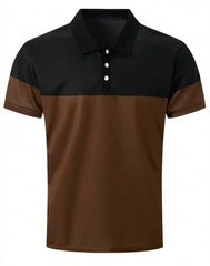 MEN COLOUR BLOCK SHORT SLEEVES POLO SHIRT