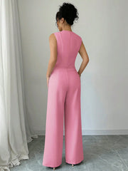 SLEEVELESS BLAZER VEST AND SUIT PANTS SET