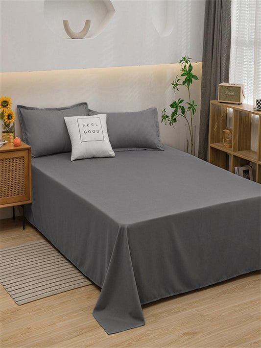 1pc Solid Color Flat Sheet, Modern Composite Fabric Bedding Flat Sheet For Bedroom