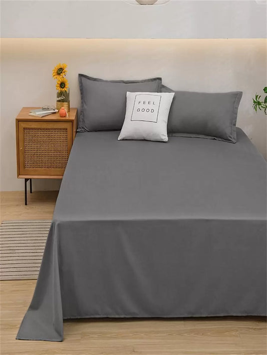 1pc Solid Color Flat Sheet, Modern Composite Fabric Bedding Flat Sheet For Bedroom